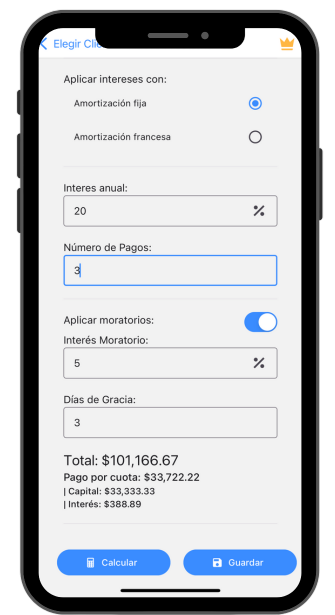 CrediManager gestor de prestamos para prestamistas en IOS y ANDROID